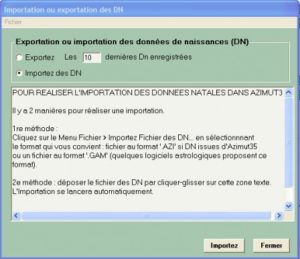 Importation des données de naissance