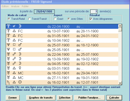 Recherche des dates des transits planétaires